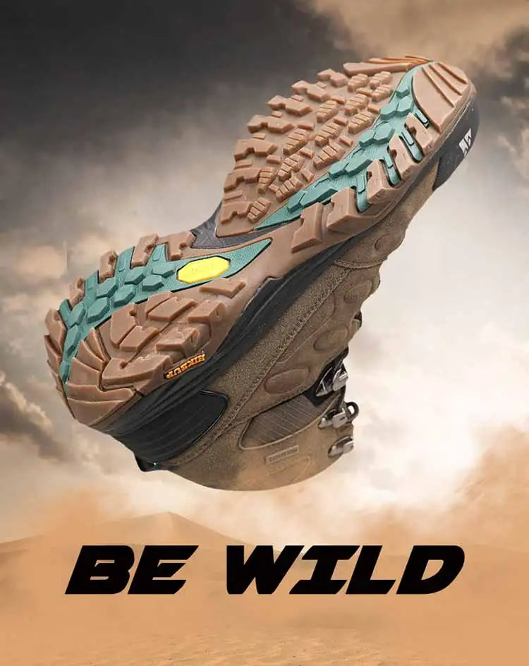 HIKEUP High-Top Männer Wanderschuhe Winter Outdoor Schuhe Schnüren Rutschfeste Sport Casual Trekking Stiefel Mann Wildleder warme Schuhe