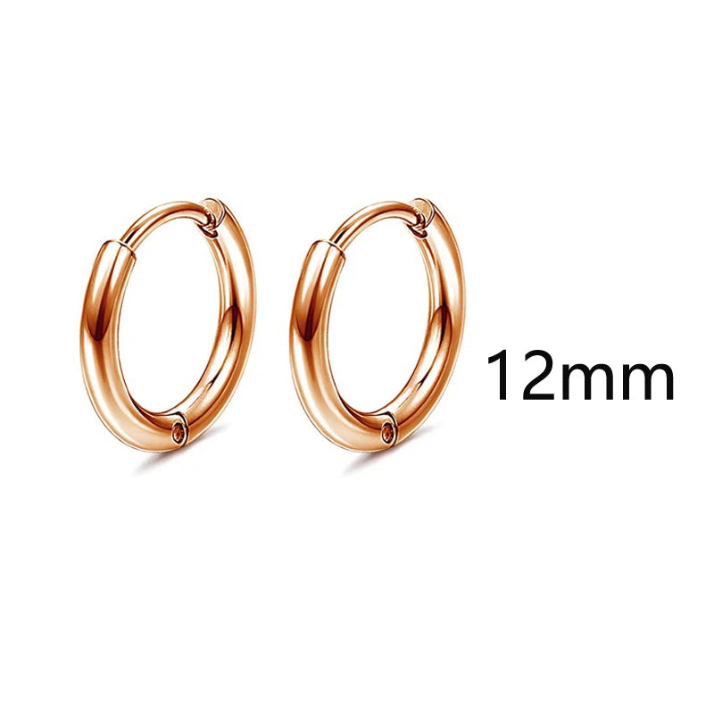 1-8 Paar Edelstahl rosé vergoldete Creolen für Frauen Mädchen hypo allergene Kugel cz Ohr stecker Frauen Ohrringe Loop Ohrringe