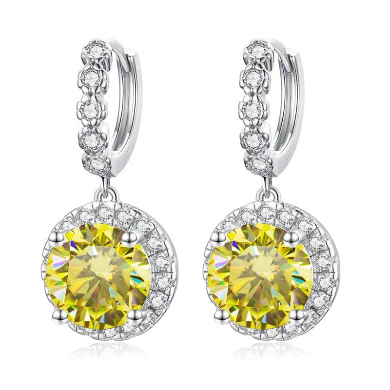 Super funkelnde 3CT Muiltcolor Moissanit Tropfen Creolen 100% S925 Silber Ohrring für Frauen Edlen Schmuck Dating Party Geschenk