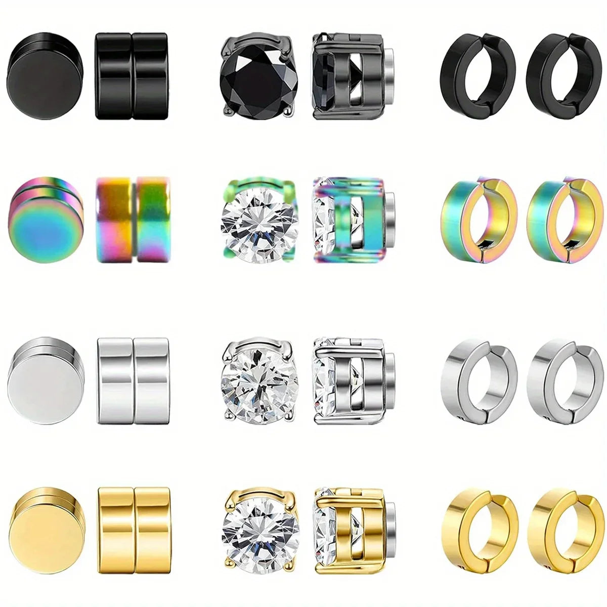 Magnetische Edelstahl Ohrringe  Männer und Frauen