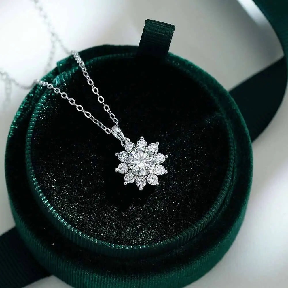 Echte 2,8 Karat blaugrüne Farbe Moissan ite Anhänger Halskette für Frauen s925 Silber Labor Diamant kette Halsketten edlen Schmuck