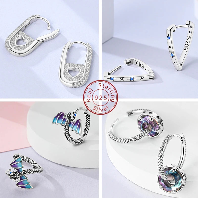 2025 neue 925 Sterling Silber Creolen Blumen Zirkon Tropfen Ohrringe Stud Für Frau Feine Geburtstag Hochzeit Schmuck Geschenke