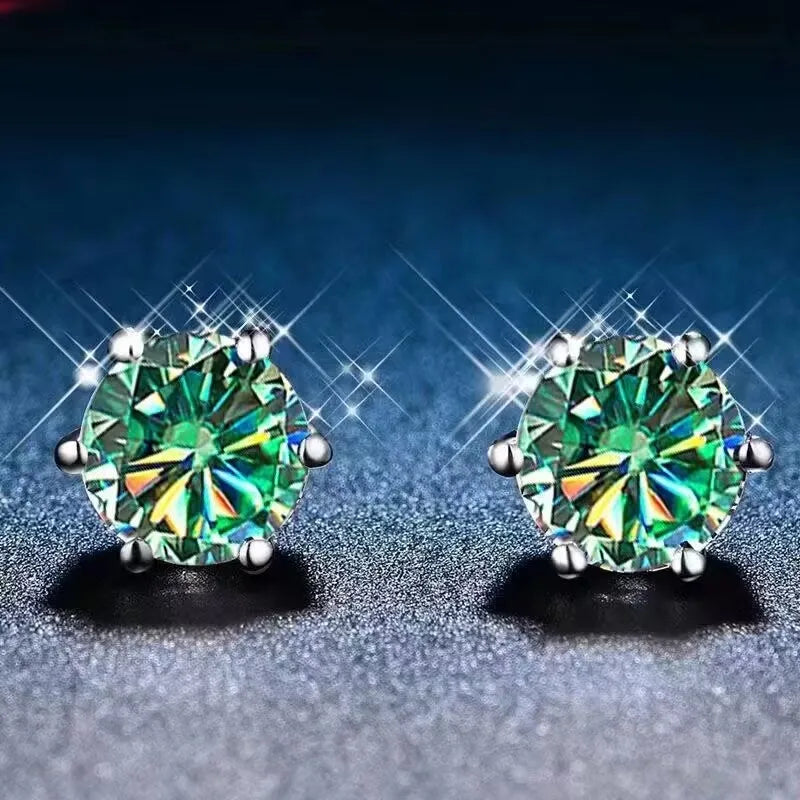 18K vergoldete Ohrringe S925 Sterling Silber D Farbe VVS1 Zirkon Ohrstecker für Frauen wie glänzend wie Diamant-Hochzeitsschmuck