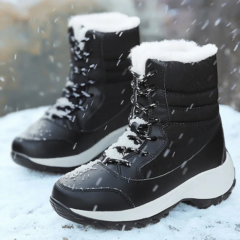 Damen Winter-Plateau-Schneestiefel