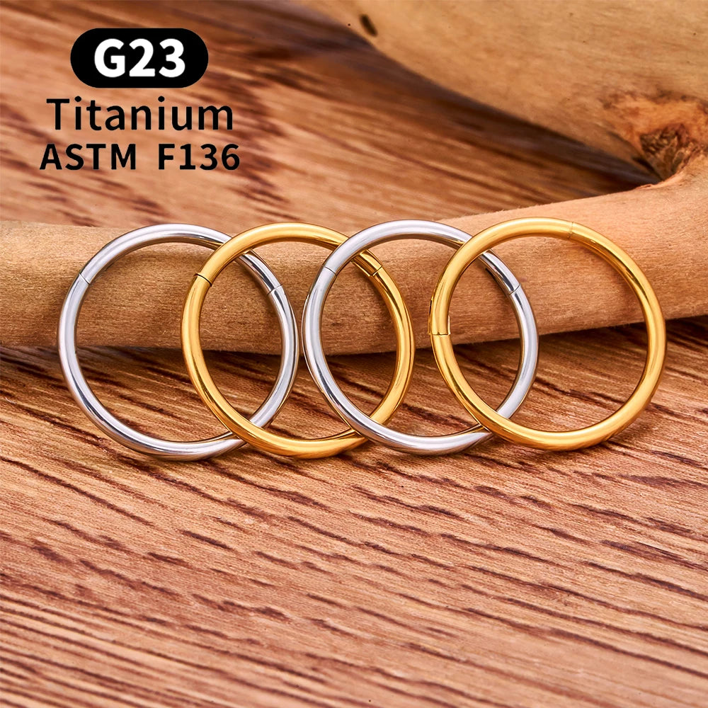 10/50PCS ASTM F136 Titan Nasenring Klapp Clicker Segment Septum Hoop Frauen Männer Ohr Knorpel Helix Ohrring Piercing schmuck