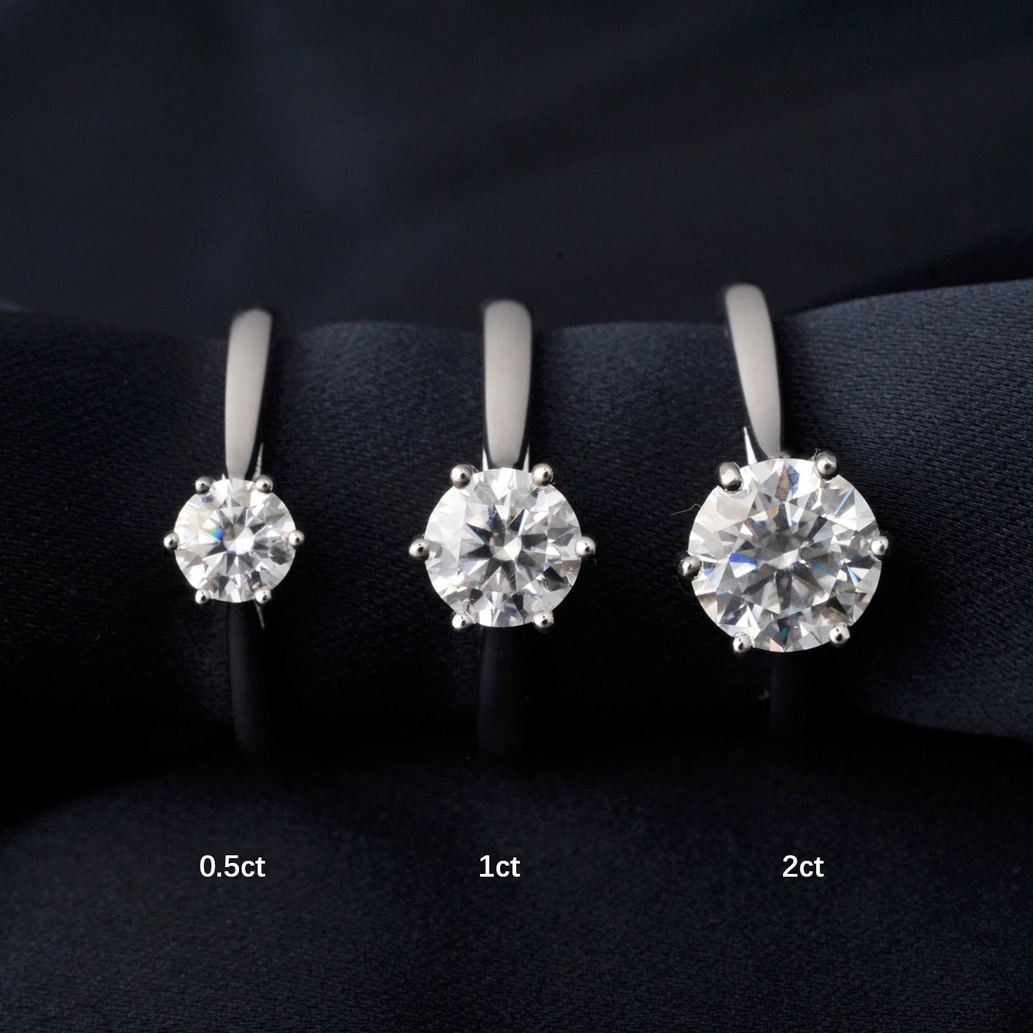 Moissanit Solitärring Silber