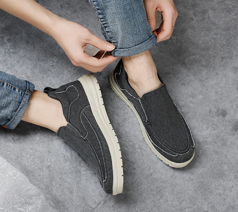 Herrenschuhe – Atmungsaktive Canvas-Slipper