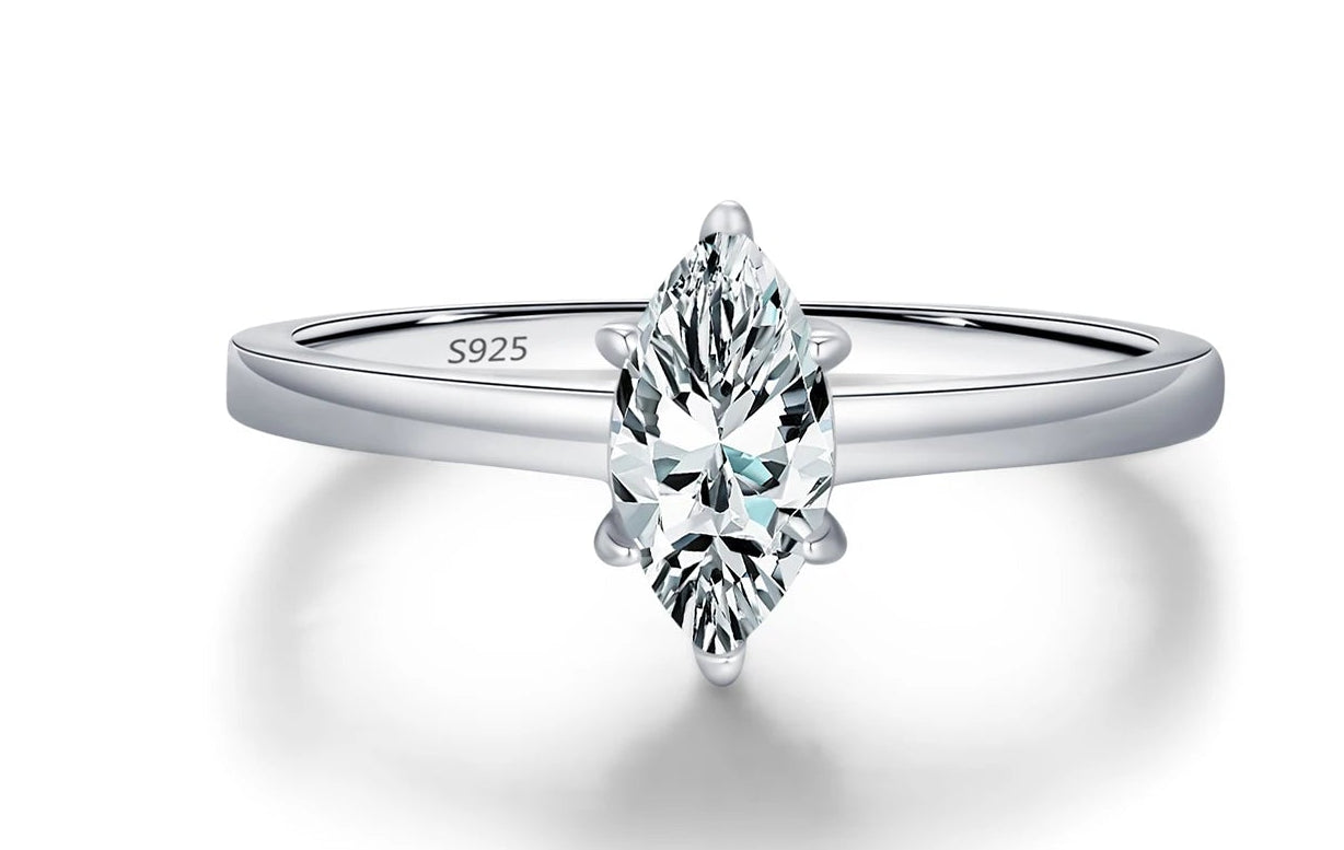 Moissanit D-Farb Ring Silber