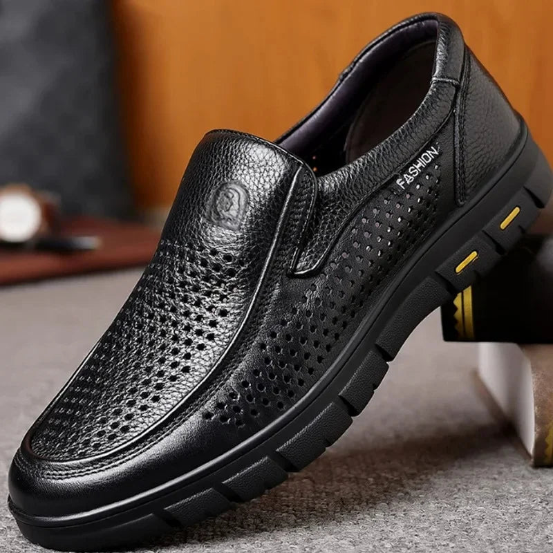 Klassische Leder Herren Slipper