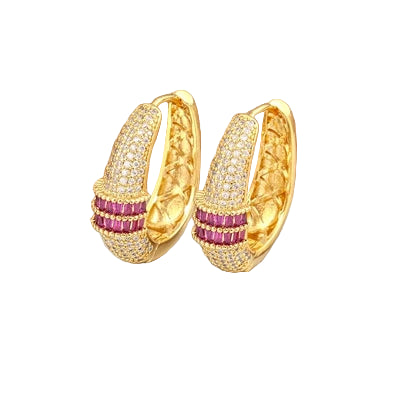 Farbige Zirkon-Statement-Ohrringe