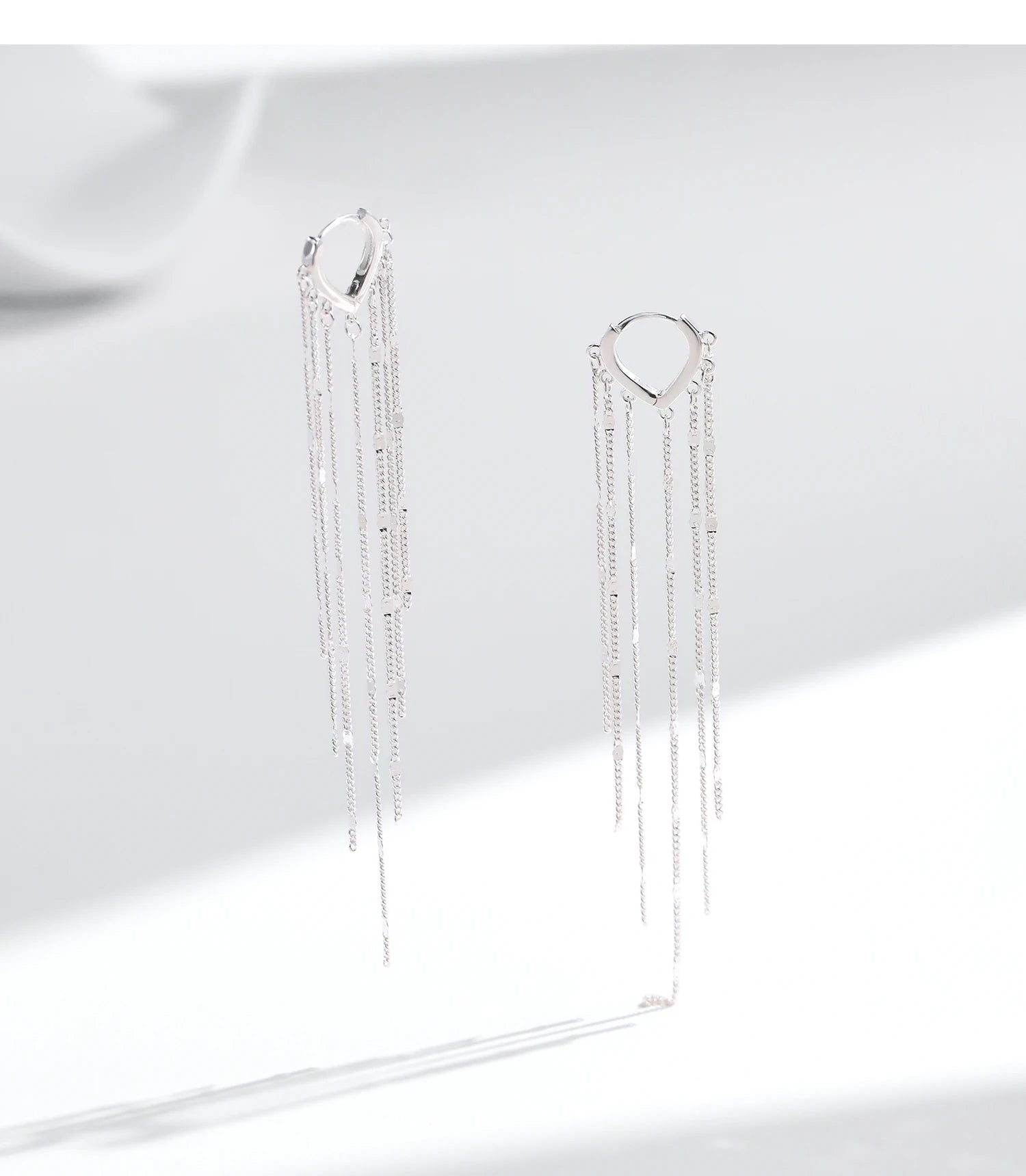 MODIAN Creolen aus 925er-Sterlingsilber, funkelnde lange Quaste, trendige Party-Luxus-Schnalle-Ohrringe für Frauen, edler Schmuck, Geschenke