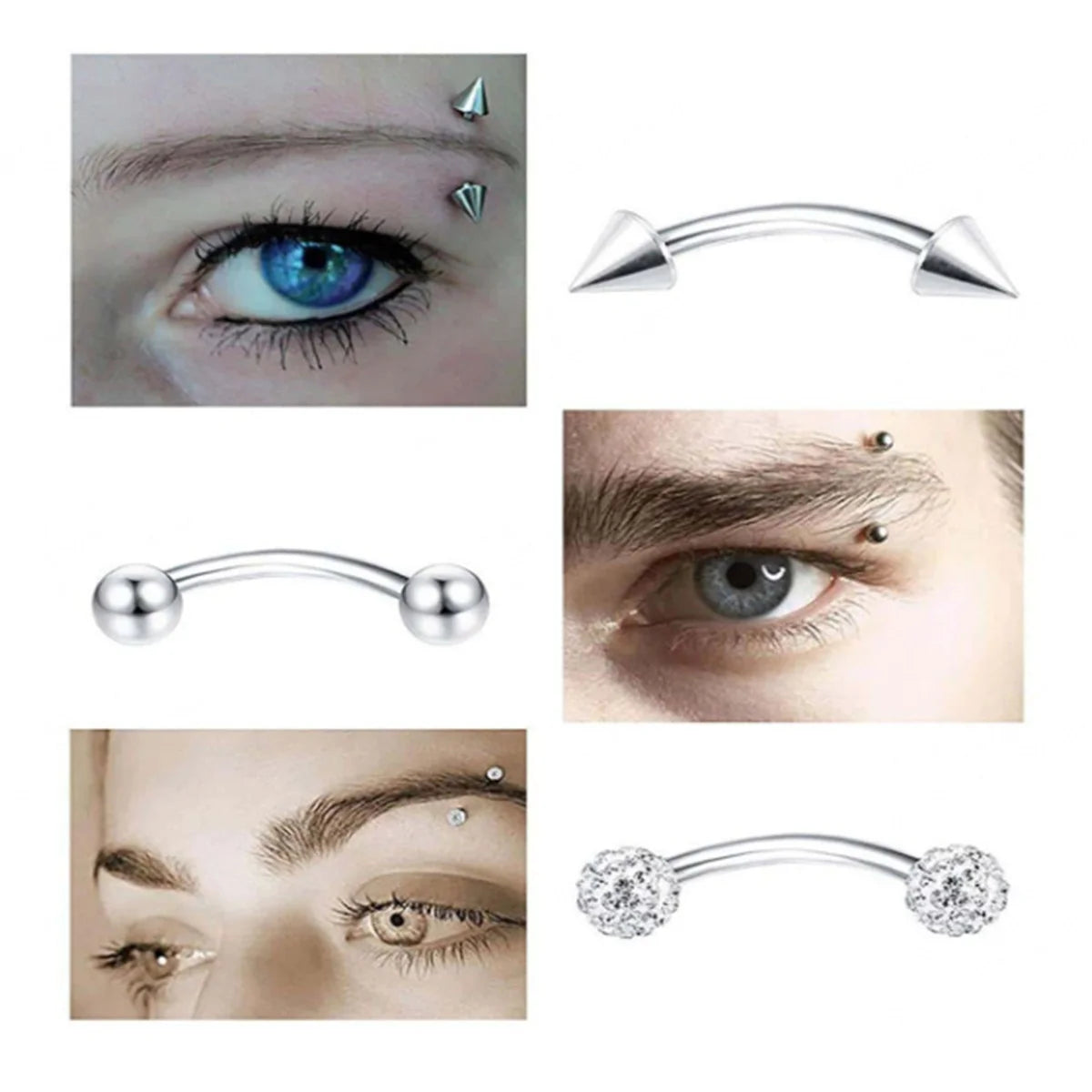 11er Set Hypoallergener Piercing Schmuck Edelstahl fur Knorpel und Augenbraue