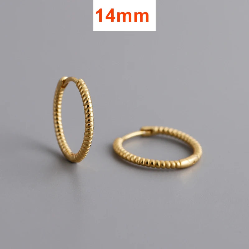 INZATT Echt 925 Sterling Silber Twisted Rope Form 18 Karat Creolen für Frauen Klassischen Feinen Schmuck Geometrische Zubehör