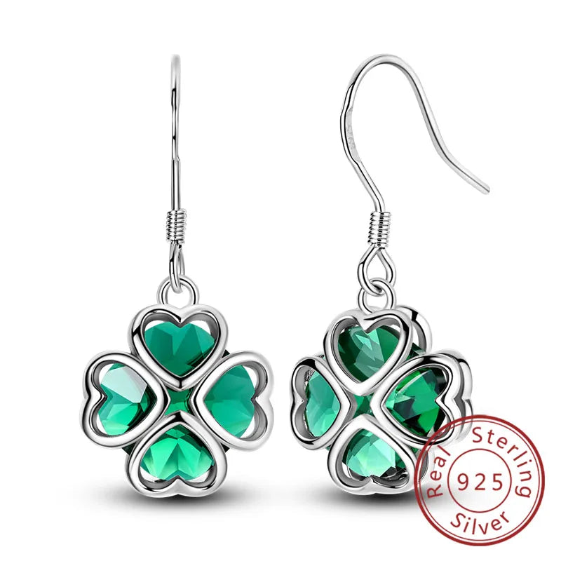 Damen-Ohrringe, 925er-Sterlingsilber, Creolen, Herz, Zirkon, Stern-Tropfenohrringe für Damen, Mode, Party, Geburtstag, Schmuck, Geschenke