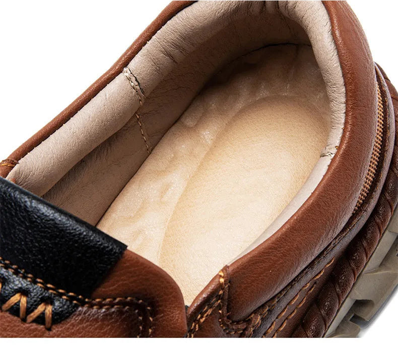 Handgefertigte Herren-Lederschuhe – Bequeme Casual Loafer aus Spaltleder