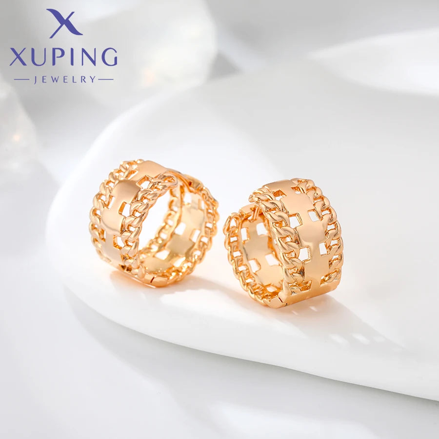 Goldfarbene Huggie-Ohrringe