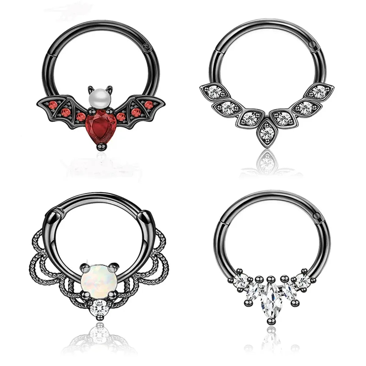 4 Stück 16G Edelstahl Septum Clicker