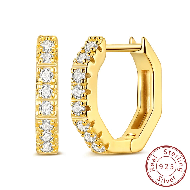 Neue Creolen aus 925er-Sterlingsilber, Gold, Gold, funkelnde Sonne, Mond, Stern, Ohrringe, Ohrstecker, Tropfen für Frauen, Mädchen, Party, edler Schmuck, Geschenk