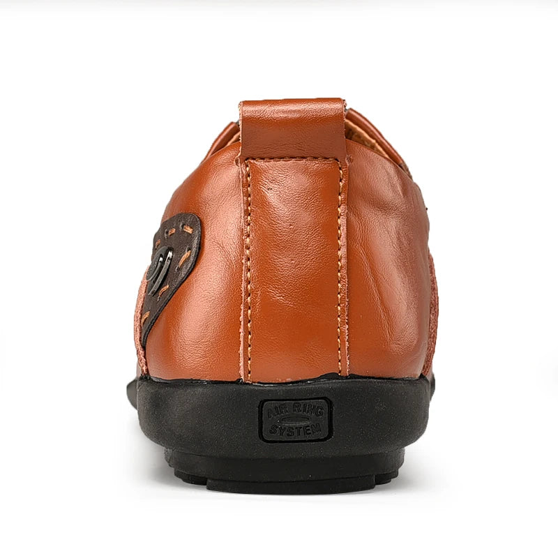 Handgefertigte Schuhe aus echtem Leder, Freizeitschuhe für Herren, flache Plateau-Wanderschuhe, Outdoor-Schuhe, Slipper, atmungsaktive Turnschuhe