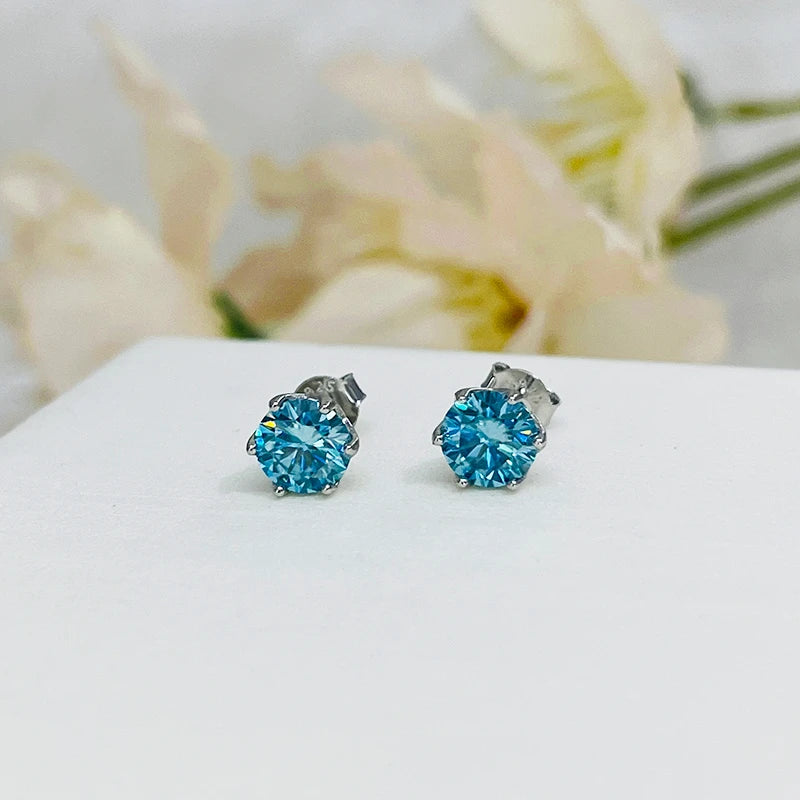 JoyceJelly 1/2/4CT VVS D Farbe Moissanit Russische Cut 8H8A Labor Diamant Stud Ohrringe Für Frauen S925 Sterling silber Edlen Schmuck