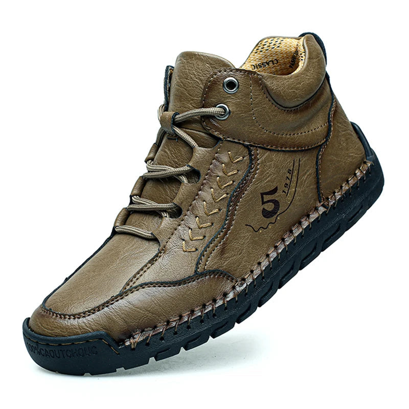 Handgemachte Herren Leder-Sneaker Boots – Atmungsaktiv, Outdoor Casual