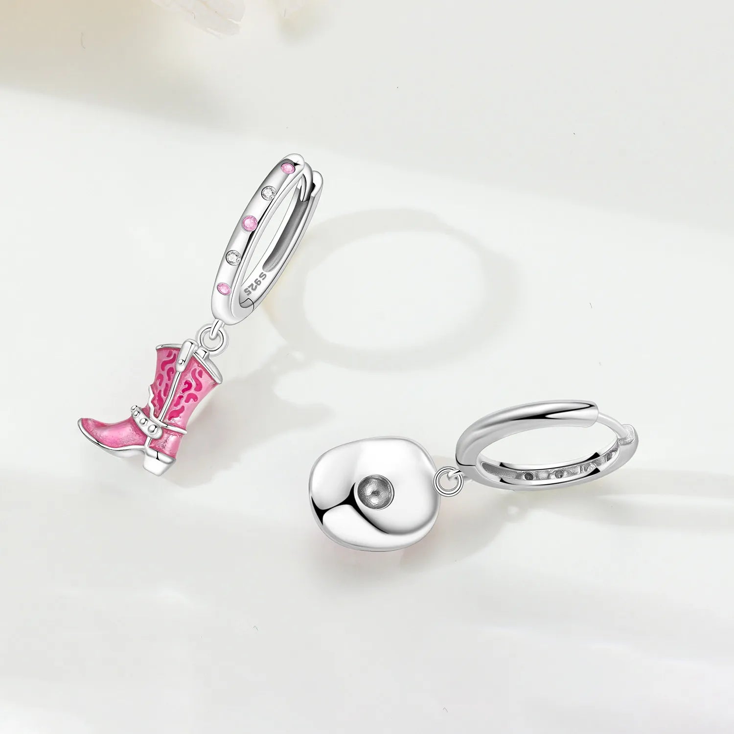 Orstarry 925 Sterling Silber Rosa Denim Hut Stiefel Ohrring Key Lock Ohrringe Tropfen Ohrringe Für Frauen Party Geschenke Trendy Schmuck