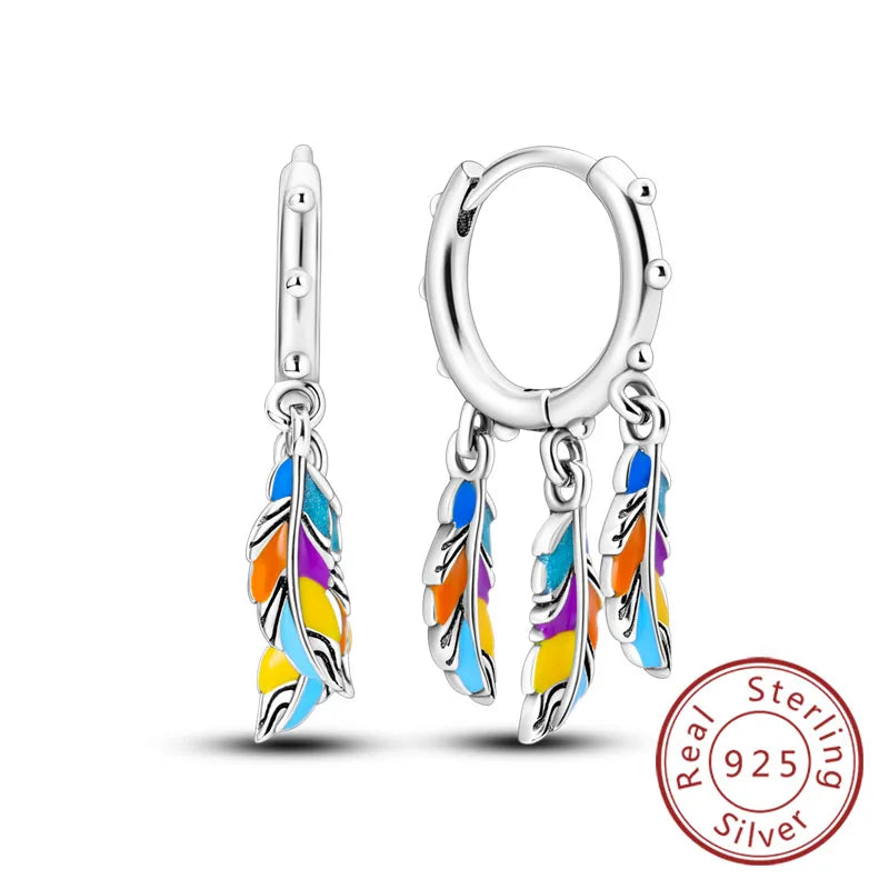 Damen-Ohrringe, 925er-Sterlingsilber, Creolen, Herz, Zirkon, Stern-Tropfenohrringe für Damen, Mode, Party, Geburtstag, Schmuck, Geschenke