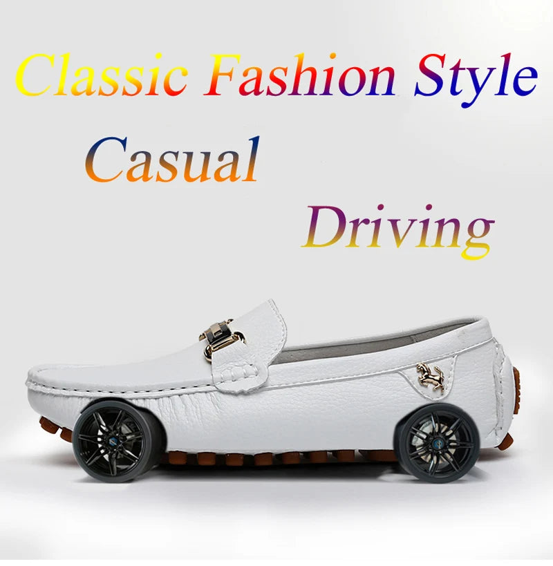 YRZL Loafer Herren Handgefertigte PU-Leder Loafer Casual Driving Flats Slip-on-Schuhe Luxuriöse bequeme Mokassins Weiße Loafer Schuhe Herren