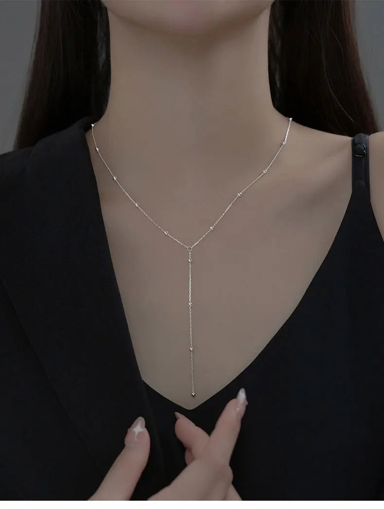 La Monada Damen-Halskette, 925er Silber, Ketten, Frau am Hals, minimalistischer Kettenanhänger, edler Schmuck für Frauen, Halskette, Silber, Mädchen