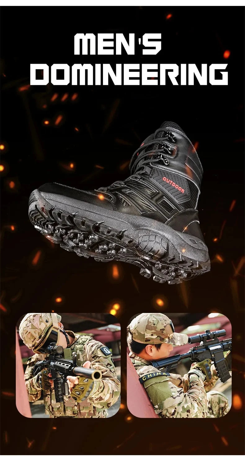 Hochwertige Leder-Combat-Stiefel für Männer