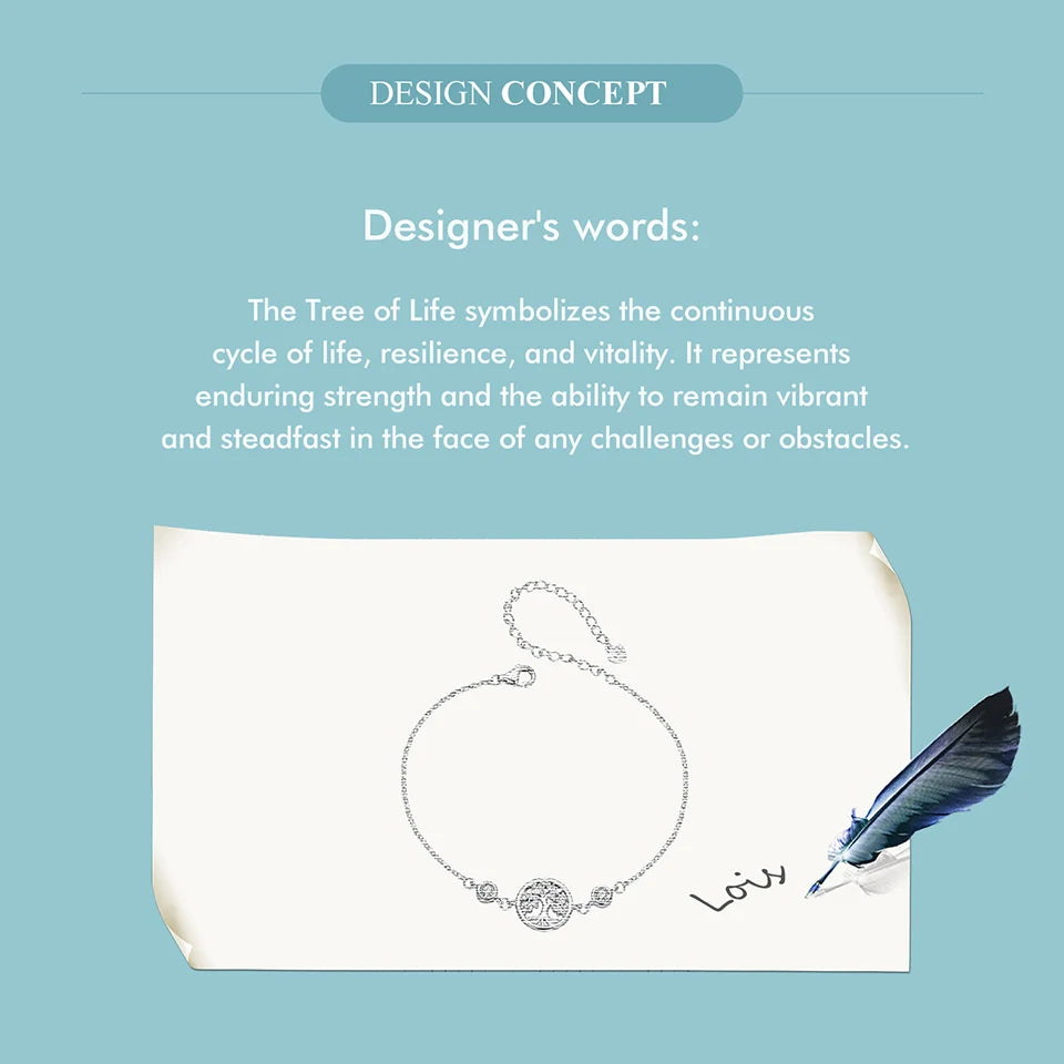 WOSTU Baum des Lebens Kettenglied-Armbänder Ohrstecker für Frauen 925 Sterling Silber AAA Zirkon Armband Familie Schmuckset Geschenk