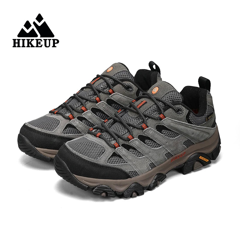 HIKEUP Turnschuhe für Männer Wanderschuhe Leder Trekking Stiefel Frauen Camping Jagd Herren Berg Taktische Stiefeletten Laufen Sneaker