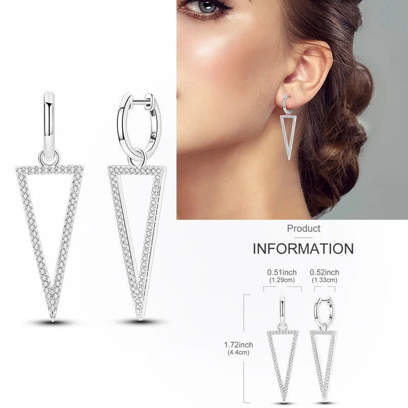 Creolen aus 925er-Sterlingsilber, Mond, Sonne, Original-Ohrring, Anhänger, Zirkon, Herzform, Stern-Ohrring, für Frauen und Mädchen, zur Herstellung von Schmuck