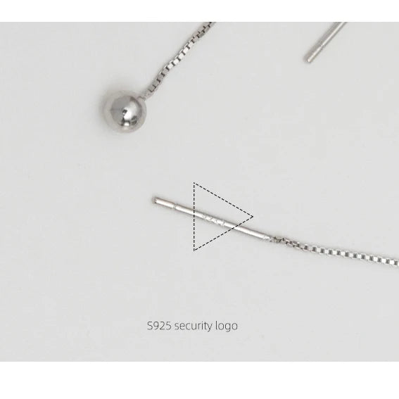 INZATT Echt 925 Sterling Silber Perle Quadrat Lange Kette Quaste Drop Ohrringe Für Frauen Klassischen Feinen Schmuck Geometrische Zubehör