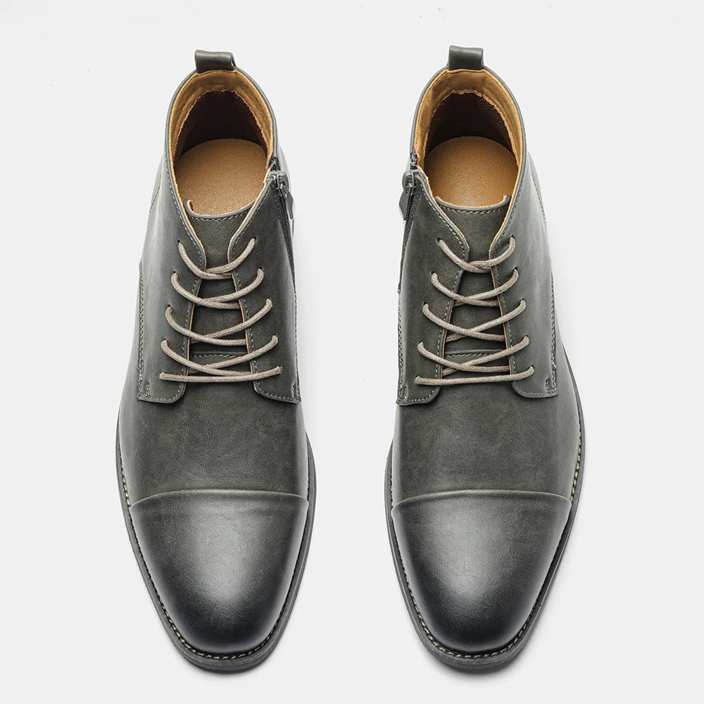 Herren Leder Stiefeletten – Bequeme Modemarke Knöchelstiefel