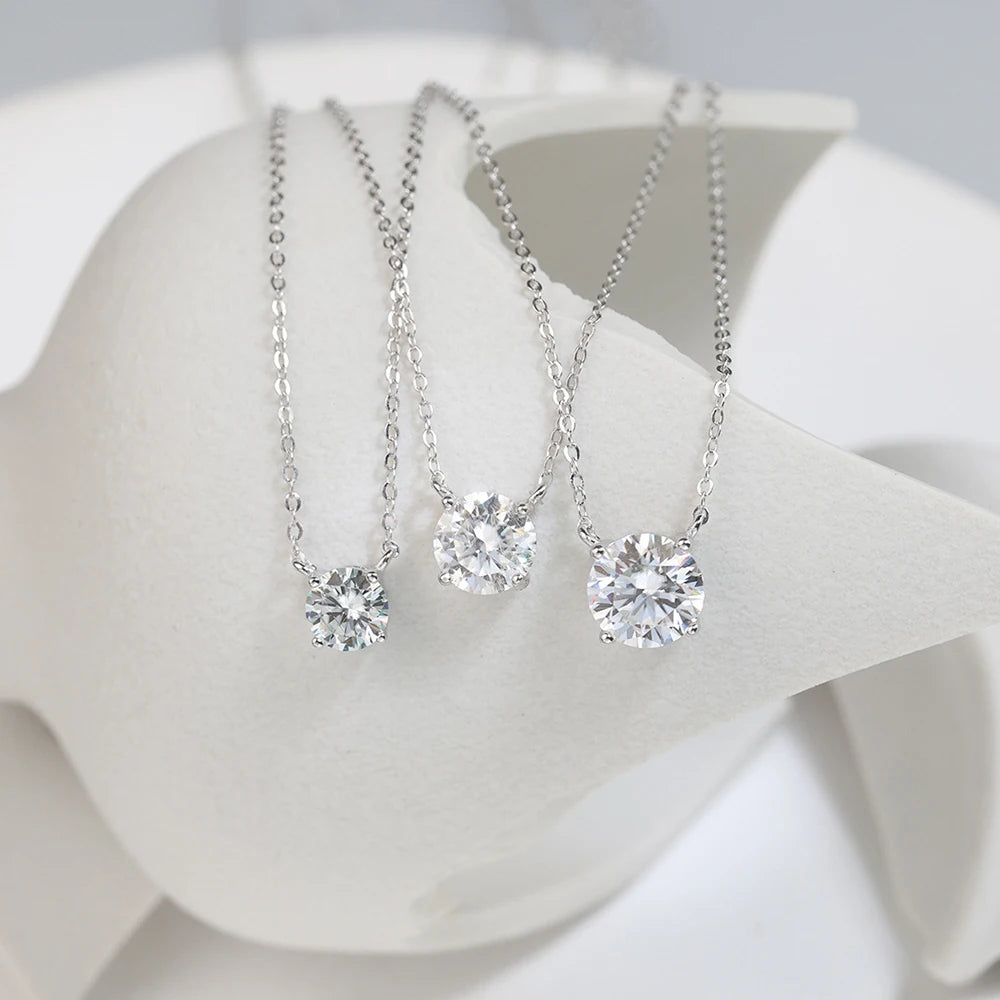 Joyce Kelly 1/2/3/5 Karat Moissanit-Halskette für Damen, 925er Sterlingsilber, Hochzeit, Brautschmuck, edler Schmuck für Damen