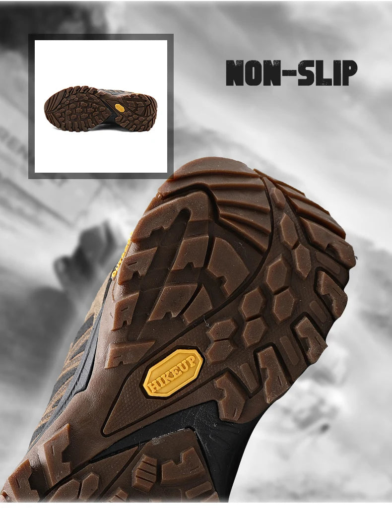 HIKEUP Modische Outdoor-Schuhe, Wandern, Herren, Sport, lässig, Bergtrekking-Stiefel, Camping-Sneaker für Herren, rutschfest, verschleißfest