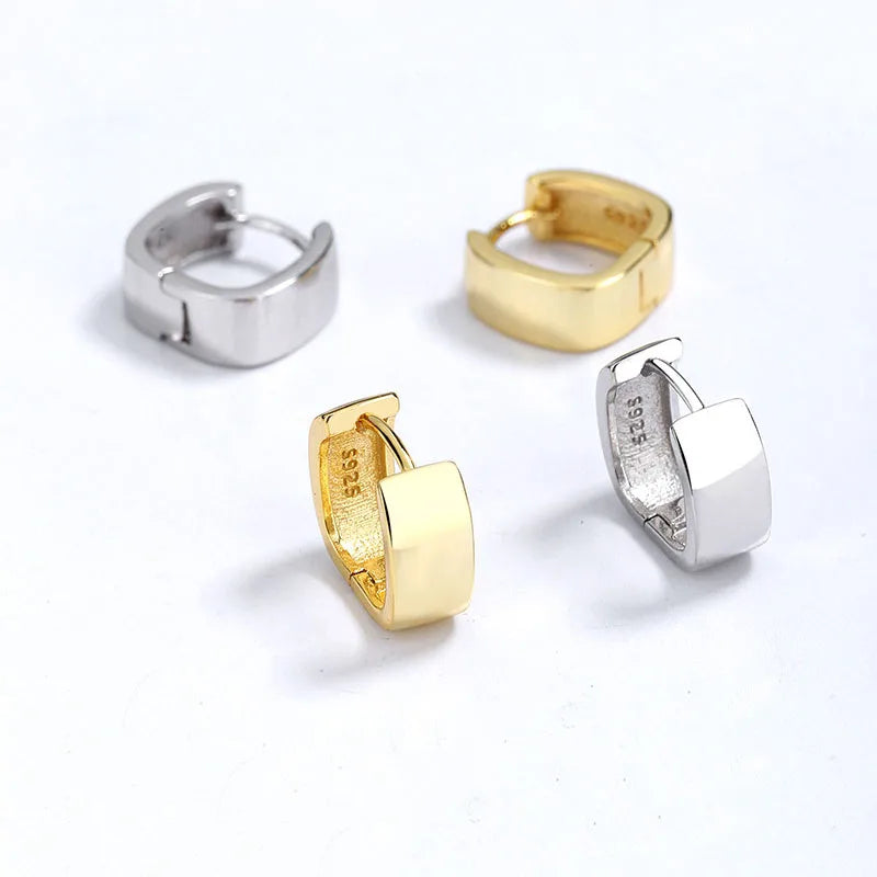 INZATT Echt 925 Sterling Silber 18K Geometrische Runde Hoop Ohrringe Für Mode Frauen Klassischen Feinen Schmuck Minimalistischen Zubehör