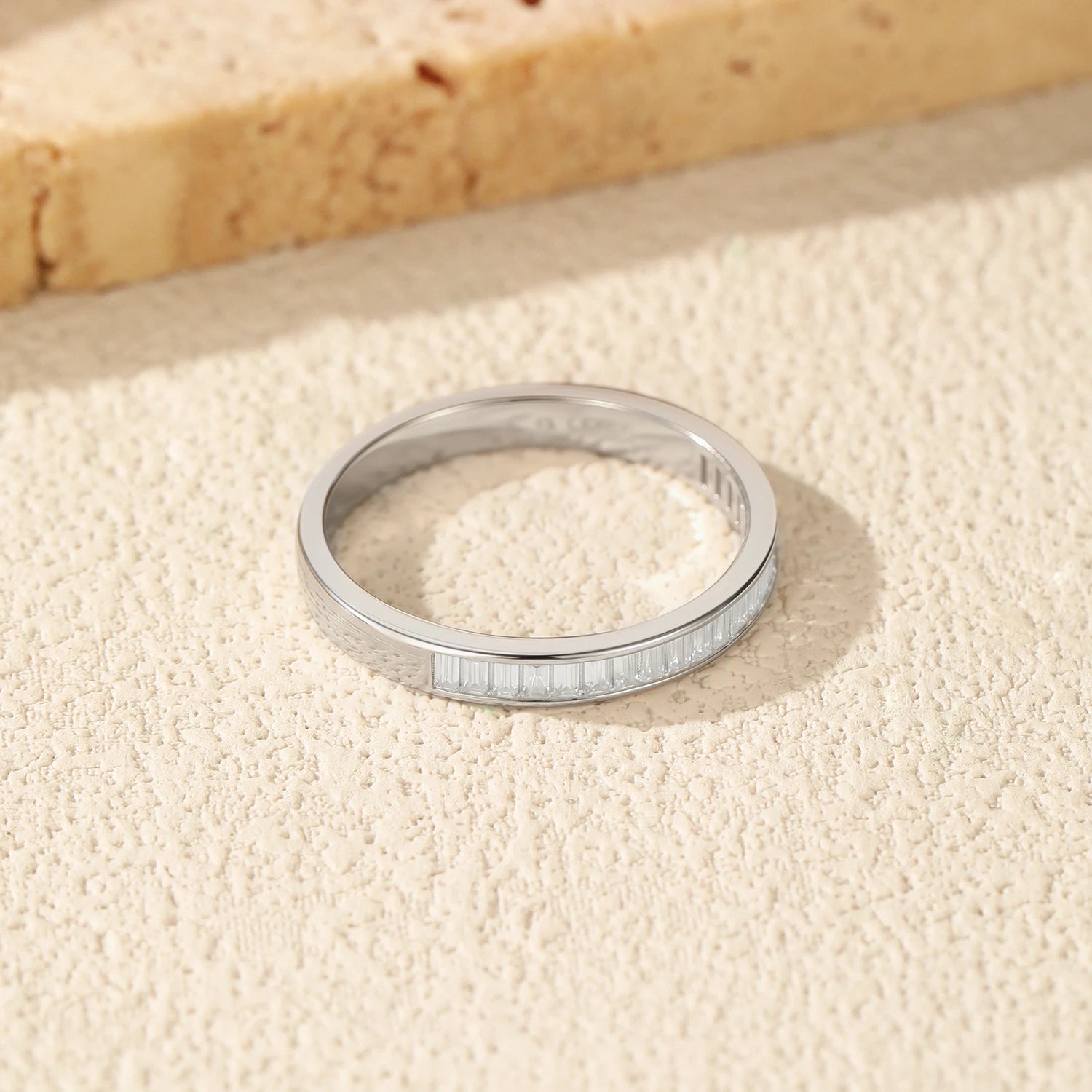 Moissanit Rechteckring Silber