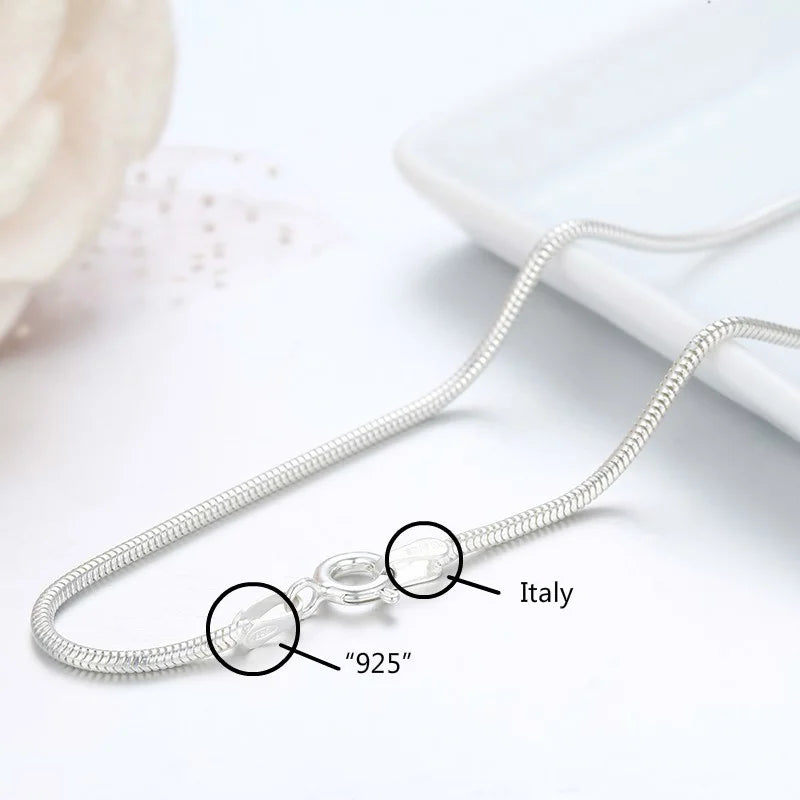 1,5mm 40-60cm Echt Solide Reine 925 Sterling Silber Runde Schlange Kette Halskette Frauen Mädchen Männer schmuck 16 "-36" Erkek Kolye Ketting