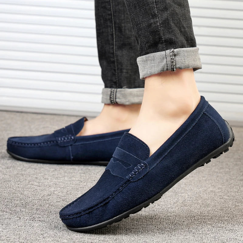 Männer Casual Schuhe Mode Männer Schuhe Handgemachte Wildleder Echtes Leder Herren Loafer Mokassins Slip Auf männer Wohnungen Männlich Fahren Schuhe