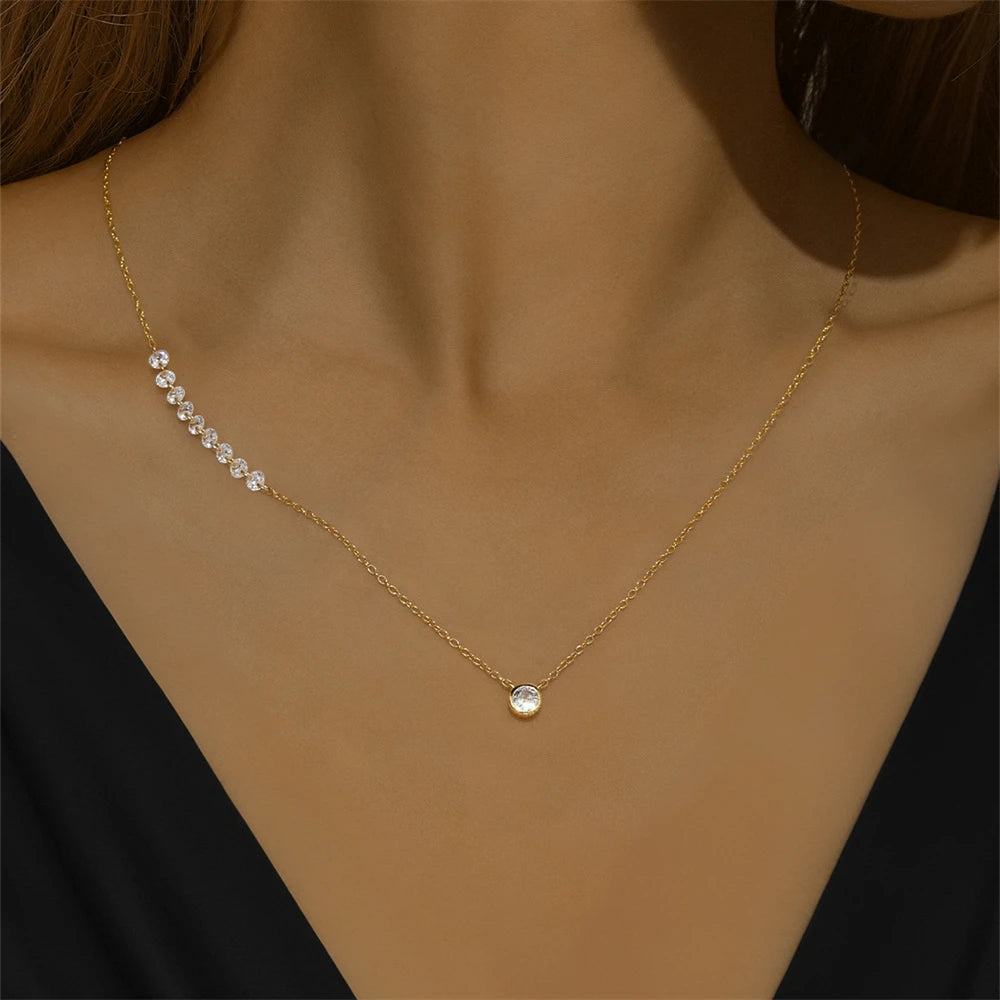 Adjutant 925 Sterling Silber Stapel Choker Kette Frauen zierliche Blume Zirkon Halskette Geometrie koreanischen Schlüsselbein Hals Schmuck Geschenke