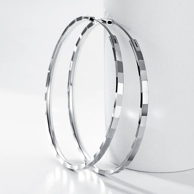 Somilia Creolen aus 925er-Sterlingsilber, modisch, Innendurchmesser 30, 40, 50, 60 mm, für Damen, Persönlichkeitsschmuck