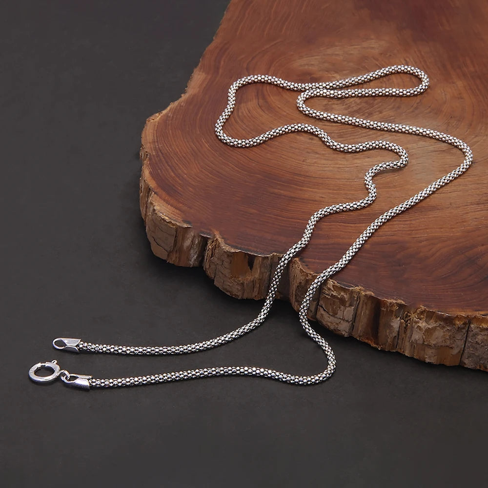 S925 Silber Popcorn-Halskette-unisex