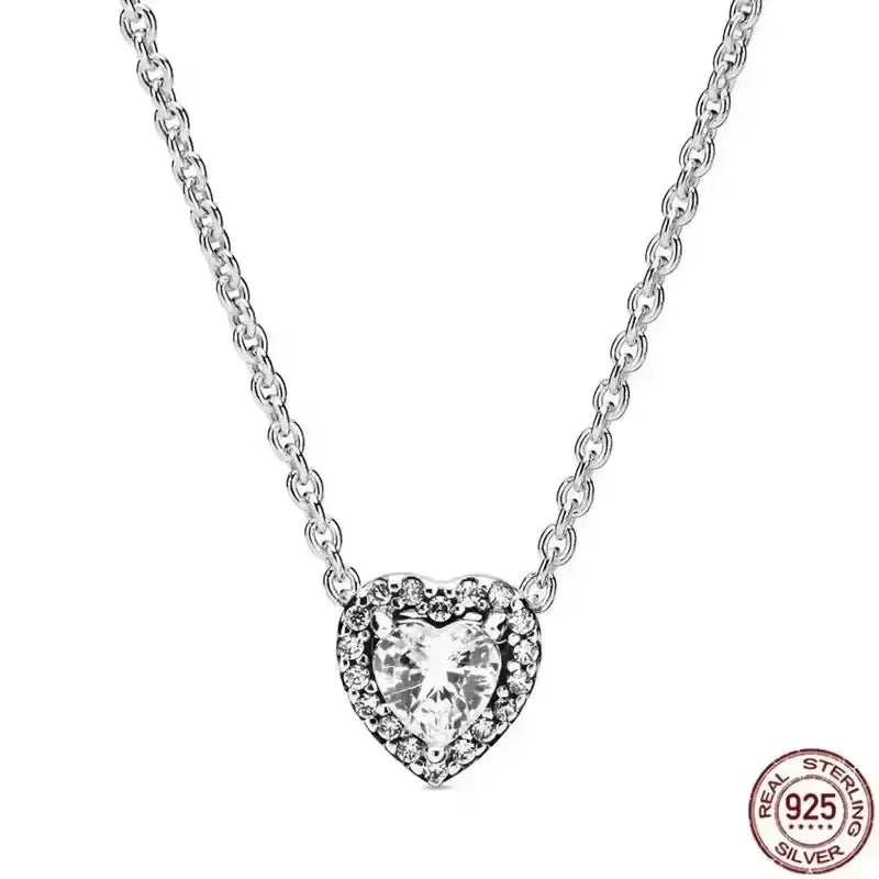 Heißer Verkauf 925er Sterlingsilber klassische quadratische herzförmige Schleife Halskette exquisite Luxus Damen Charm Schmuck Festival Geschenke