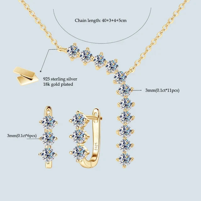 Ohrringe Halskette 925 Sterling Silber