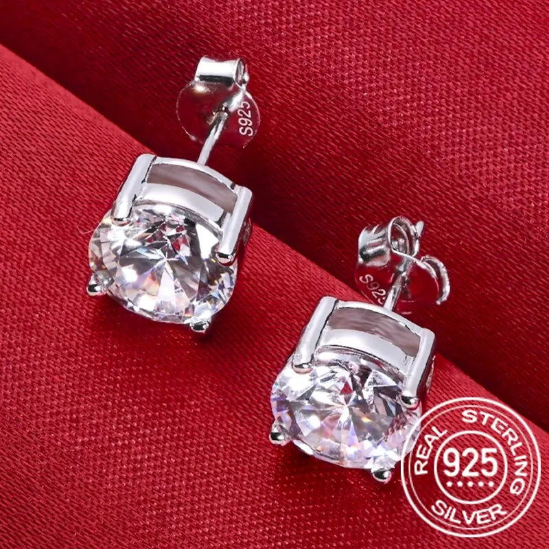 0,5-2 Karat 8,0 mm D Farbe Moissanit 100 % 925 Sterling Silber Ohrstecker für Frauen Top Qualität funkelnder Hochzeitsschmuck