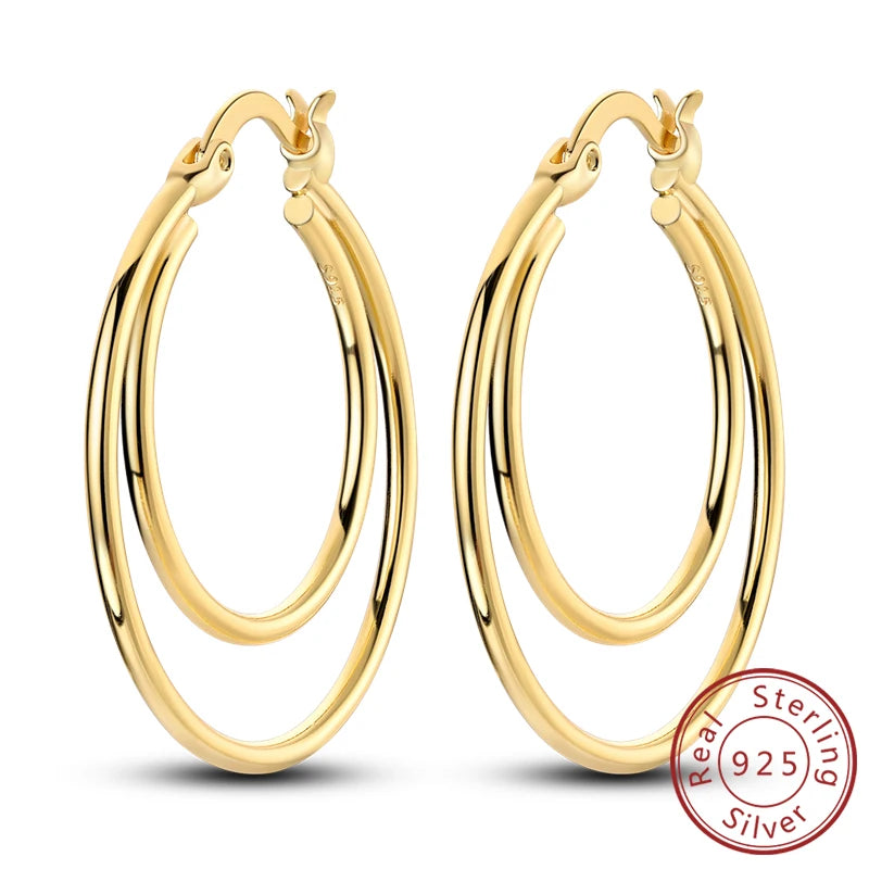 Neue Creolen aus 925er-Sterlingsilber, Gold, Gold, funkelnde Sonne, Mond, Stern, Ohrringe, Ohrstecker, Tropfen für Frauen, Mädchen, Party, edler Schmuck, Geschenk