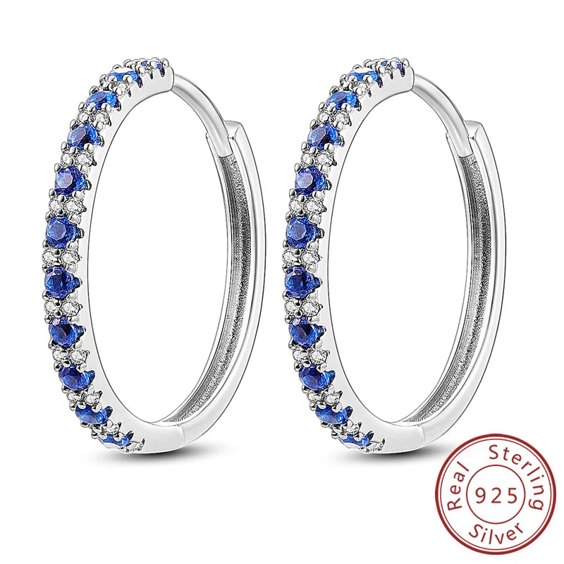 Creolen Original 925 Sterling Silber Blaues Sternenlicht Kristall Feuerdrache Schmetterling Ohrringe Für Frauen Party Hochzeit Schmuck