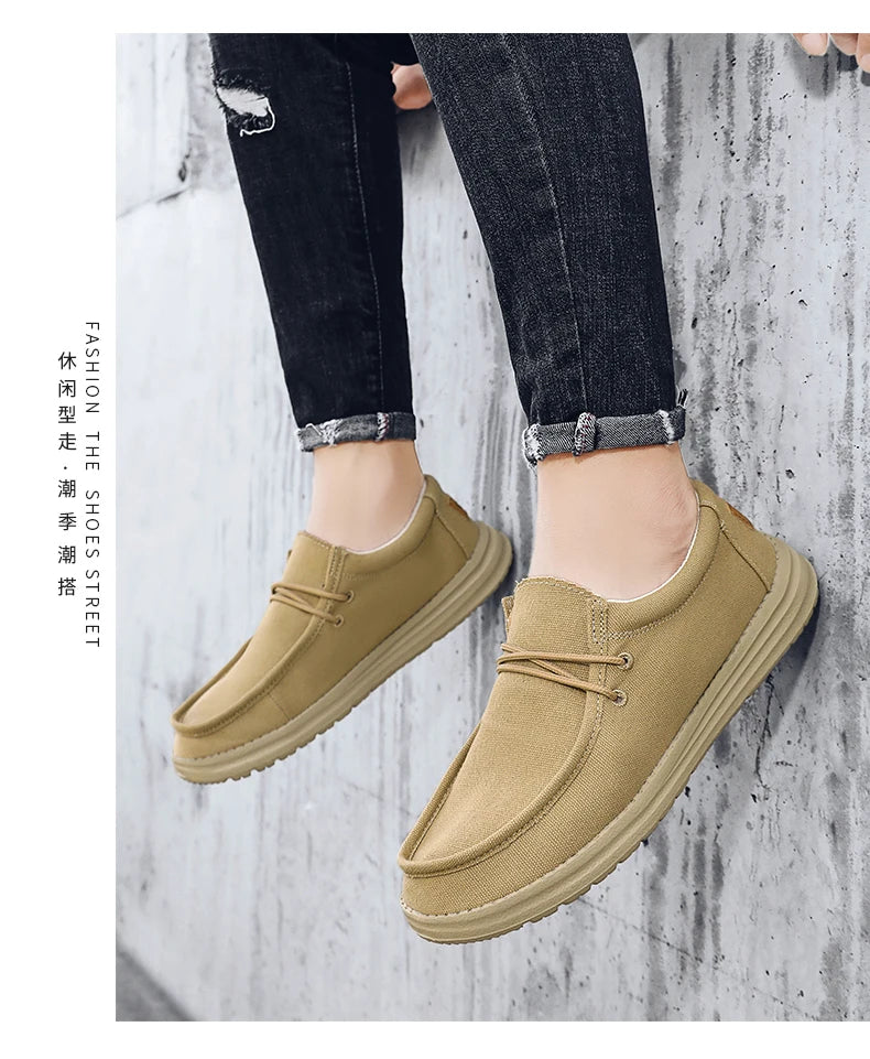 2025 neue männer Turnschuhe Sommer Atmungsaktive Männer Laufschuhe Stoff Licht Keine-Rutsch Komfortable Outdoor Walking Schuhe Loafer